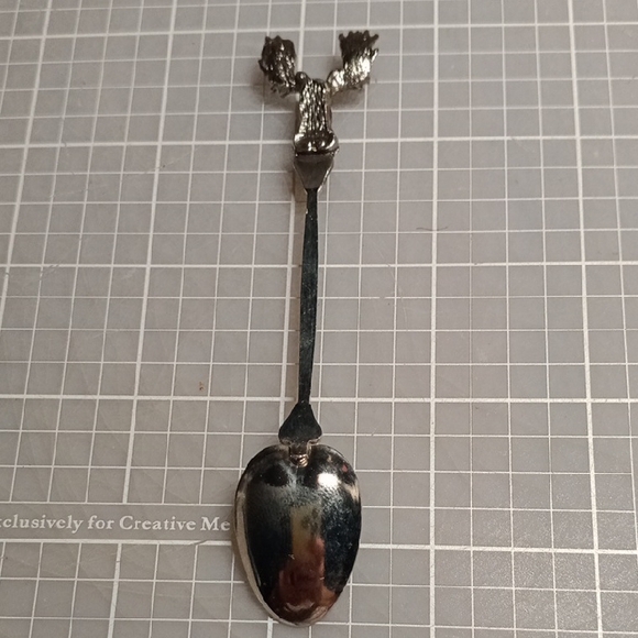 Silver Tone Moose Souvenir Spoon - Picture 5 of 7